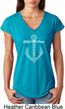 Wild and Free Anchor Ladies Tri Blend V-Neck Shirt