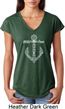 Wild and Free Anchor Ladies Tri Blend V-Neck Shirt