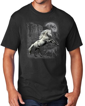 White Horse in the Wilderness Adult T-shirt - Black