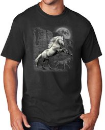 White Horse in the Wilderness Adult T-shirt - Black