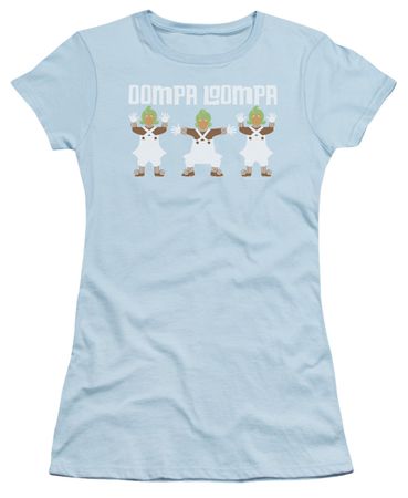 Willy Wonka and The Chocolate Factory  Juniors Shirt Oompa Loompa Light Blue T-Shirt