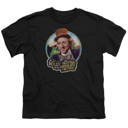Willy Wonka and The Chocolate Factory  Kids Shirt Its Scrumdiddlyumptious Black T-Shirt