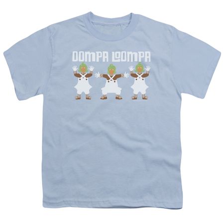 Willy Wonka and The Chocolate Factory  Kids Shirt Oompa Loompa Light Blue T-Shirt