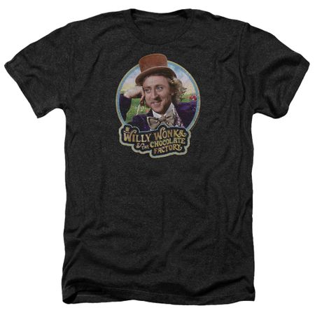 Willy Wonka and The Chocolate Factory Shirt Its Scrumdiddlyumptious Heather Black T-Shirt