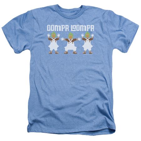 Willy Wonka and The Chocolate Factory Shirt Oompa Loompa Heather Light Blue T-Shirt