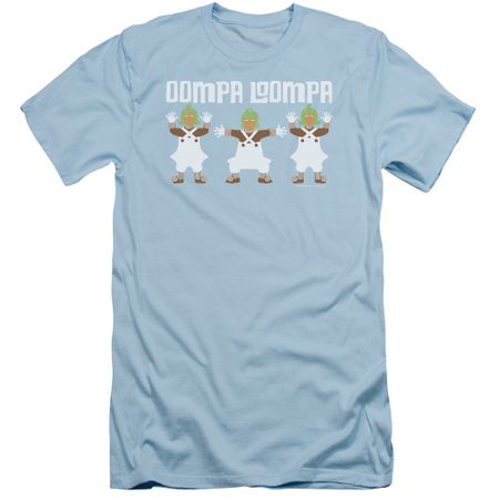 Willy Wonka and The Chocolate Factory  Slim Fit Shirt Oompa Loompa Light Blue T-Shirt