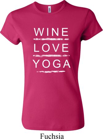 Wine Love Yoga Ladies Crewneck Shirt