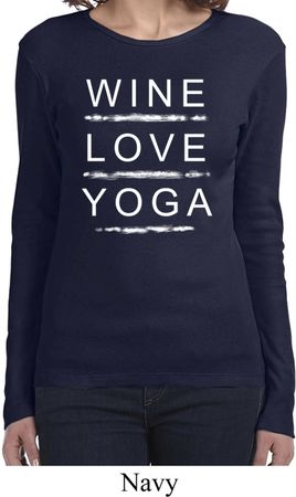 Wine Love Yoga Ladies Long Sleeve Shirt