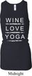 Wine Love Yoga Ladies Longer Length Racerback Tank Top