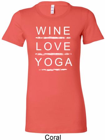 Wine Love Yoga Ladies Longer Length Shirt