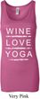 Wine Love Yoga Ladies Longer Length Tank Top