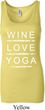 Wine Love Yoga Ladies Longer Length Tank Top