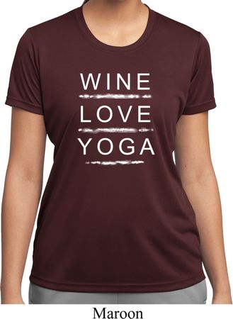 Wine Love Yoga Ladies Moisture Wicking Shirt