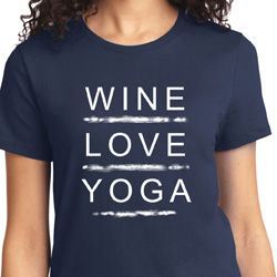 Wine Love Yoga Ladies Shirt Wine Love Yoga Ladies Shirt