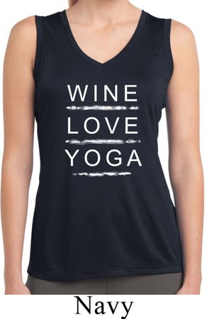 Wine Love Yoga Ladies Sleeveless Moisture Wicking Shirt