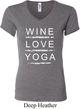 Wine Love Yoga Ladies V-neck Shirt