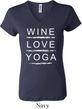 Wine Love Yoga Ladies V-neck Shirt