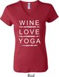 Wine Love Yoga Ladies V-neck Shirt