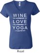 Wine Love Yoga Ladies V-neck Shirt