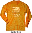 Wine Love Yoga Long Sleeve Tie Dye Shirt