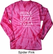 Wine Love Yoga Long Sleeve Tie Dye Shirt