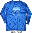 Wine Love Yoga Long Sleeve Tie Dye Shirt
