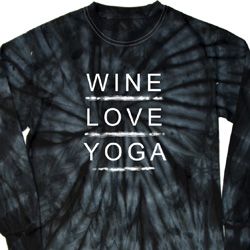 Wine Love Yoga Long Sleeve Tie Dye Shirt