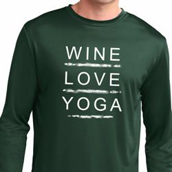 Wine Love Yoga Mens Dry Wicking Long Sleeve Shirt