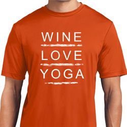 Wine Love Yoga Mens Moisture Wicking Shirt