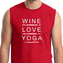 Wine Love Yoga Mens Muscle Shirt