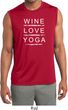 Wine Love Yoga Mens Sleeveless Moisture Wicking Shirt