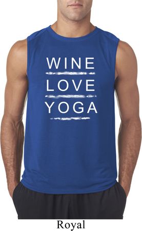 Wine Love Yoga Mens Sleeveless Shirt