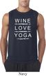 Wine Love Yoga Mens Sleeveless Shirt