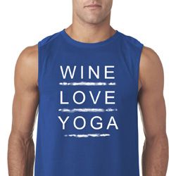 Wine Love Yoga Mens Sleeveless Shirt