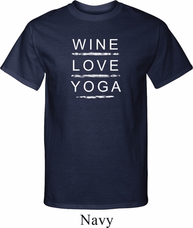 Wine Love Yoga Mens Tall Shirt