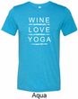 Wine Love Yoga Mens Tri Blend Crewneck Shirt