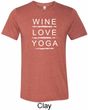 Wine Love Yoga Mens Tri Blend Crewneck Shirt