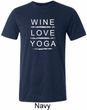 Wine Love Yoga Mens Tri Blend Crewneck Shirt