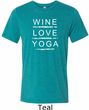 Wine Love Yoga Mens Tri Blend Crewneck Shirt