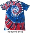 Wine Love Yoga Patriotic Tie Dye Shirt