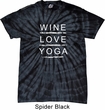 Wine Love Yoga Spider Tie Dye Shirt
