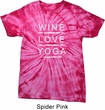 Wine Love Yoga Spider Tie Dye Shirt