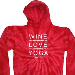 Wine Love Yoga Tie Dye Hoodie