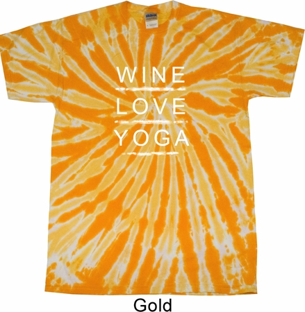 Wine Love Yoga Twist Tie Dye Shirt