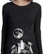 Wolves Howling at The Moon Bottom Print Ladies Long Sleeve Shirt