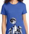 Wolves Howling at The Moon Bottom Print Ladies Shirt