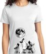 Wolves Howling at The Moon Bottom Print Ladies Shirt