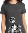 Wolves Howling at The Moon Bottom Print Ladies Shirt