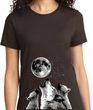 Wolves Howling at The Moon Bottom Print Ladies Shirt