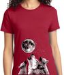 Wolves Howling at The Moon Bottom Print Ladies Shirt